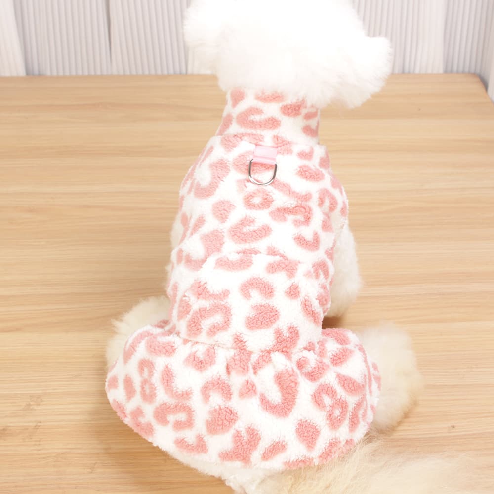 Vestido de Polar Estampado Leopardo para Perros Pequeños thumbnail 4